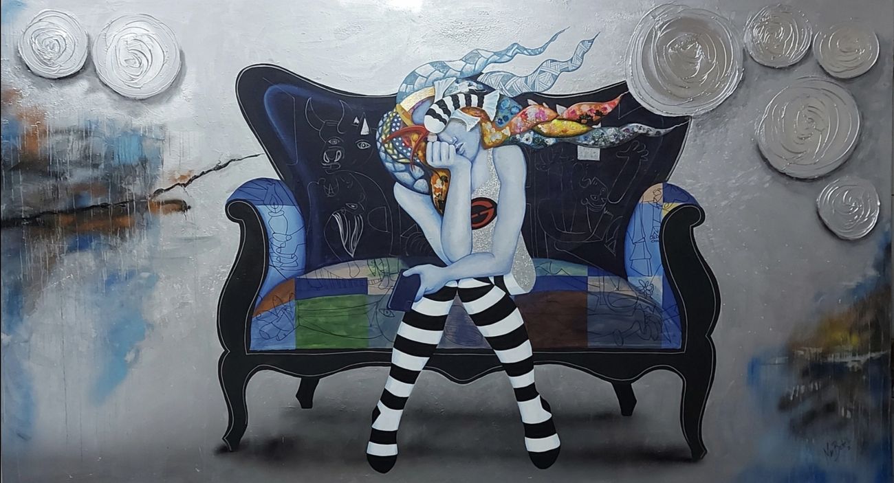 Retrato Contemporáneo — Painting · Bold colors with figurative and abstract elements